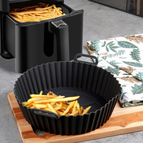 Wkład do frytkownicy Air Fryer beztłuszczowej silikonowy czarny 20,5 cm