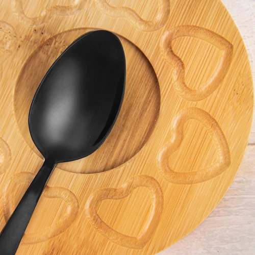 Zestaw sztućców stalowy czarny dla 6 osób BLACK 24 el.