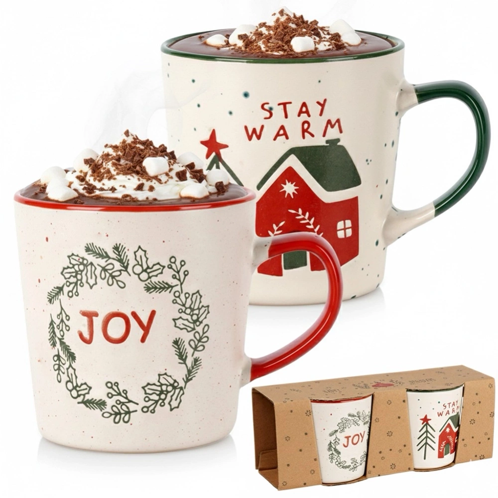 Kubki ceramiczne świąteczne 350 ml 2 szt.