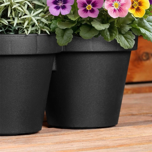 Doniczka ogrodowa plastikowa potrójna czarna 39,5 cm