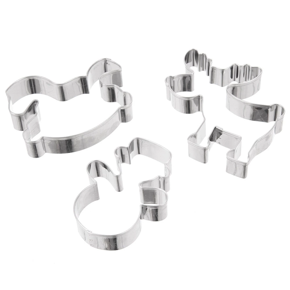 Wykrawacze do ciastek stalowe bałwan konik na biegunach renifer 3 szt.