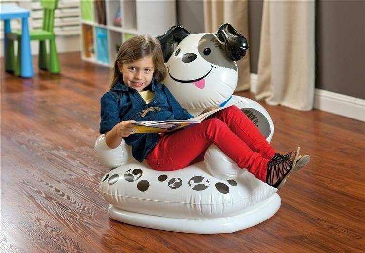 Fotelik dmuchany dla dzieci Biały piesek INTEX 68556 