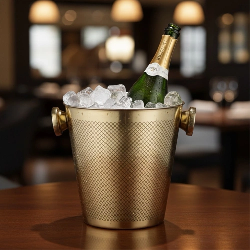 Wiaderko do lodu stalowe złote 4,5 l