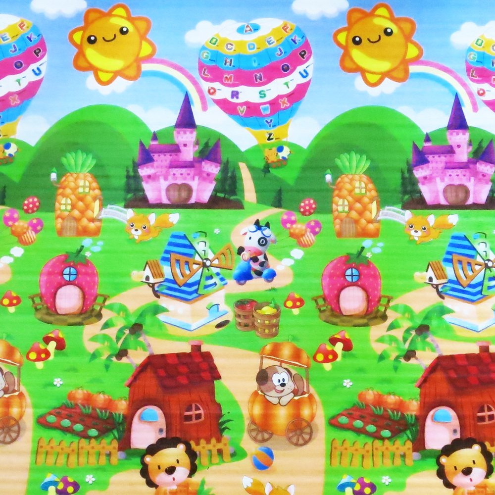 Dwustronna mata piankowa dla dzieci 177x197 cm XXL