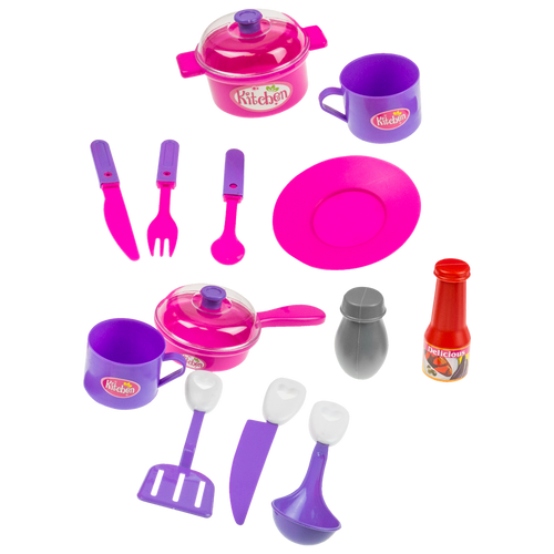 Duża kuchnia z szafką Akcesoria Dźwięki i Światła garnki