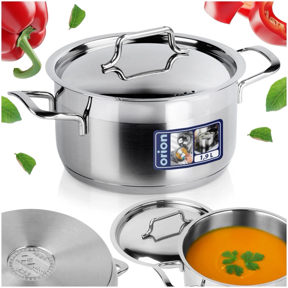 Garnek stalowy z pokrywką ANETT 16 cm, 1,9 l