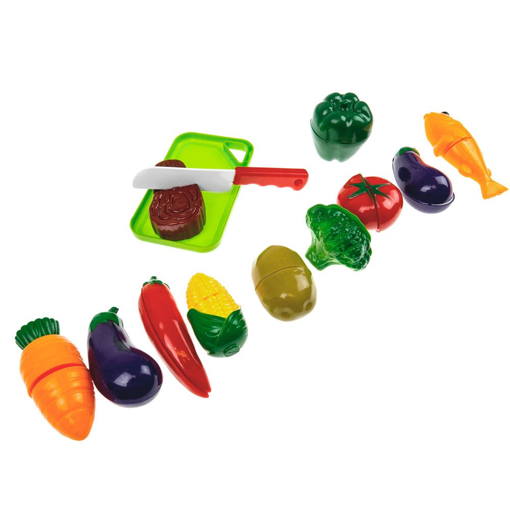 Koszyk zakupowy z warzywami do krojenia kolorowy ryba