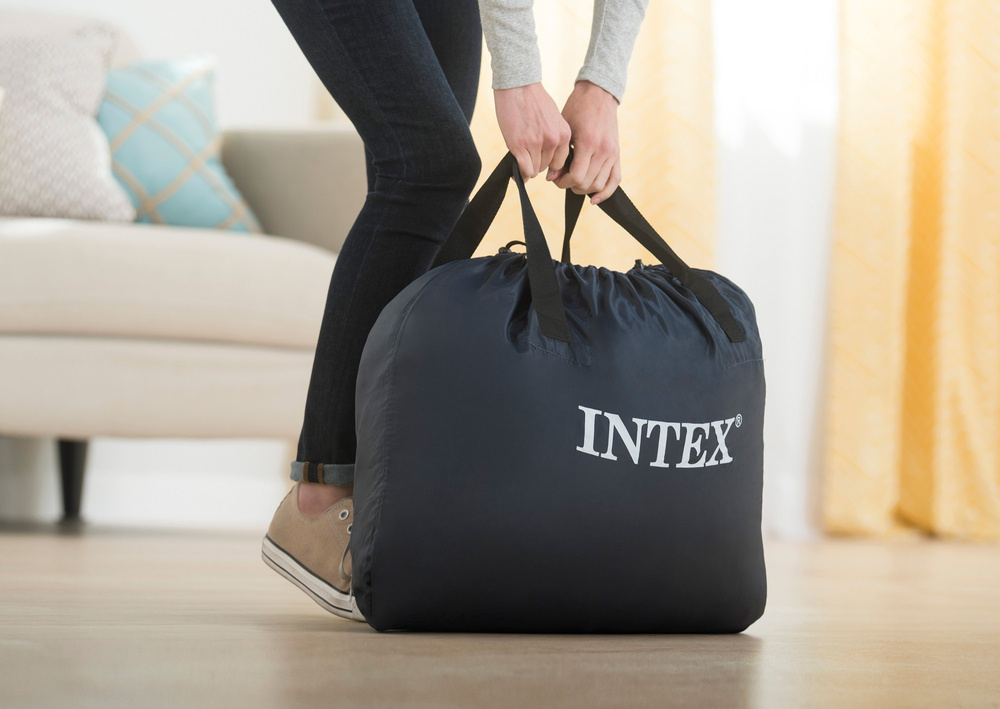 Dwuosobowy materac dmuchany 152x203x46 cm łóżko pompka 220V INTEX 64428 ND
