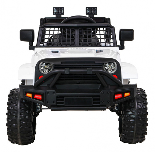 Autko Jeep Dark Night na akumulator dla dzieci Biały + Wolny Start + EVA + Audio LED