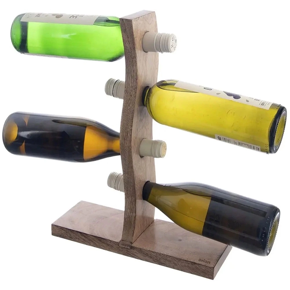 Stojak na wino drewniany na 4 butelki MANGO 30,5x39,5 cm