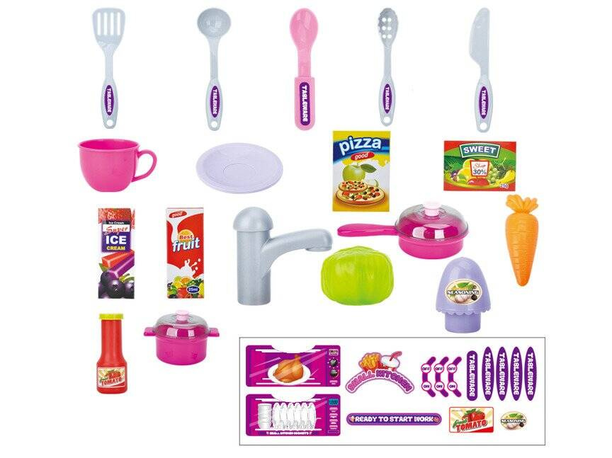 Duża kuchnia Walizka na kółkach Akcesoria 43 el. Mały Kucharz 