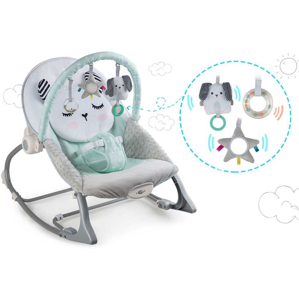 Leżaczek bujaczek z wibracją - miętowy