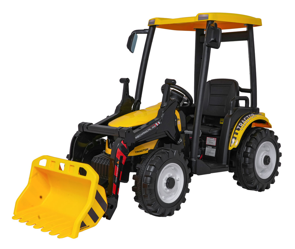 Pojazd MEGA Traktor D68 Z Przyczepką Żółty