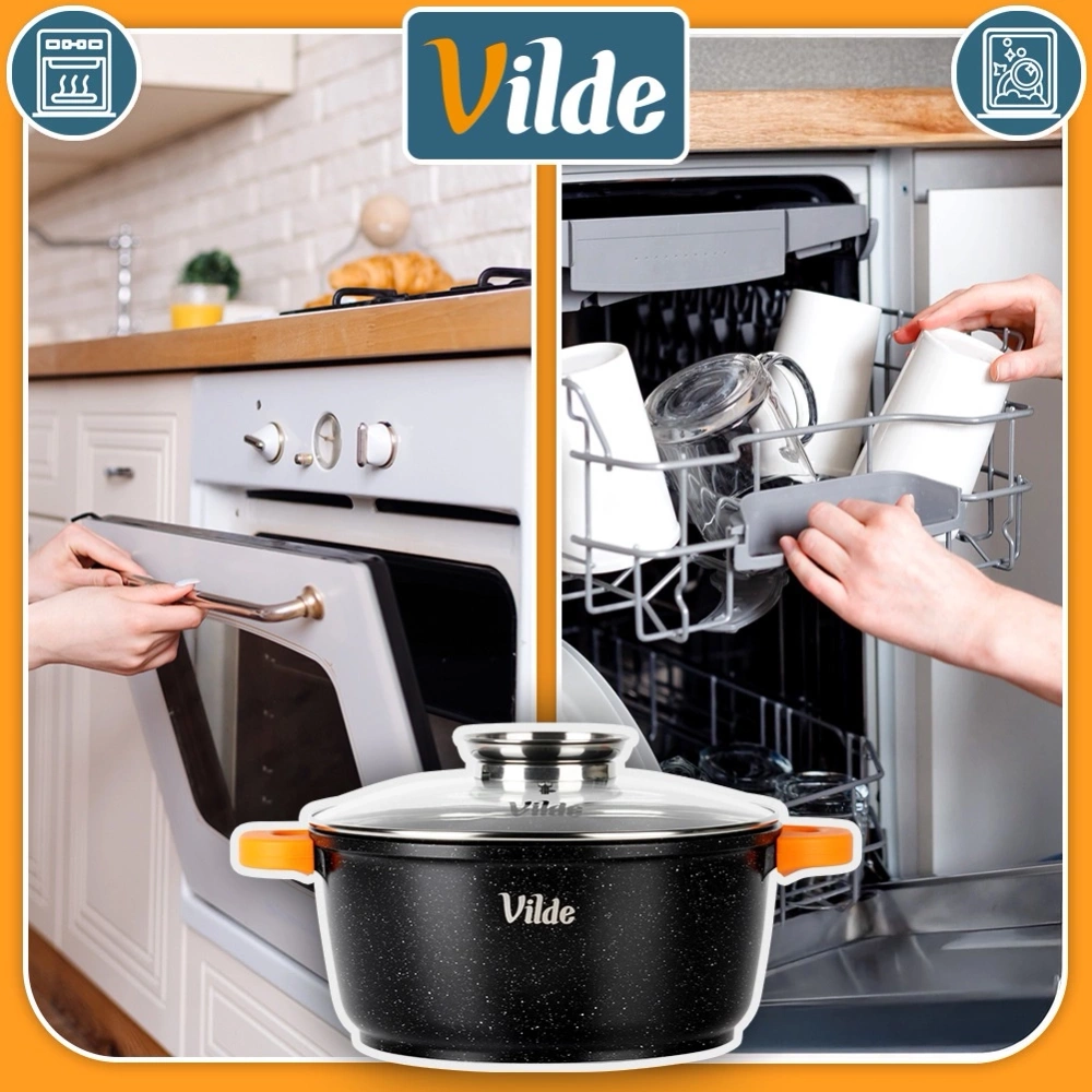 Garnek granitowy ze szklaną pokrywką TERRUNA AROMA 24 cm, 4 l