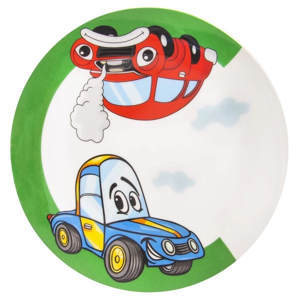 Zestaw śniadaniowy dziecięcy porcelanowy AUTO 3 el.