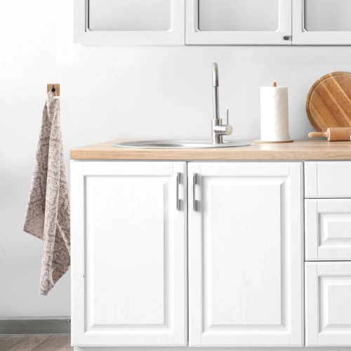 Haczyk wieszak samoprzylepny bambusowy metalowy czarny 4,5x4,5 cm 2 szt.