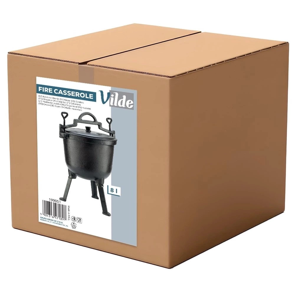 Kociołek żeliwny na nóżkach z pokrywką CAST LINE 8 l