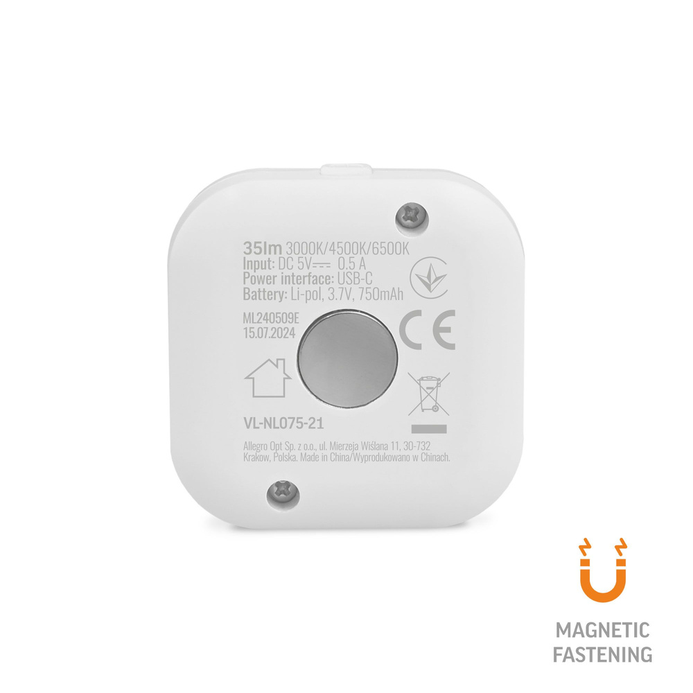 Lampki Videx LED Bezprzewodowe Schodowe z Czujnikiem 1W 70lm 750mAh Biała