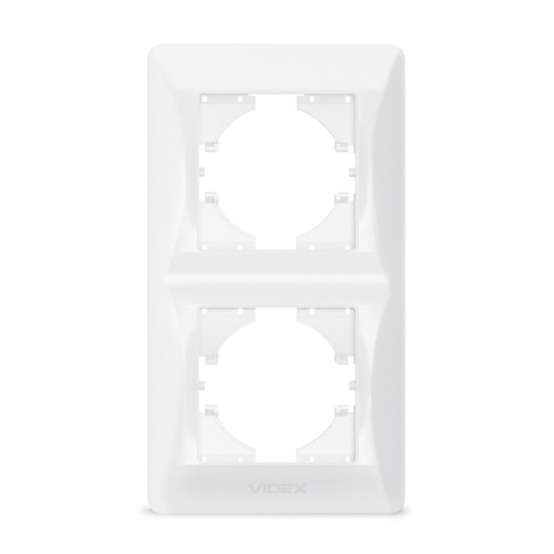 Ramka 2-krotna pionowa biała VIDEX BINERA
