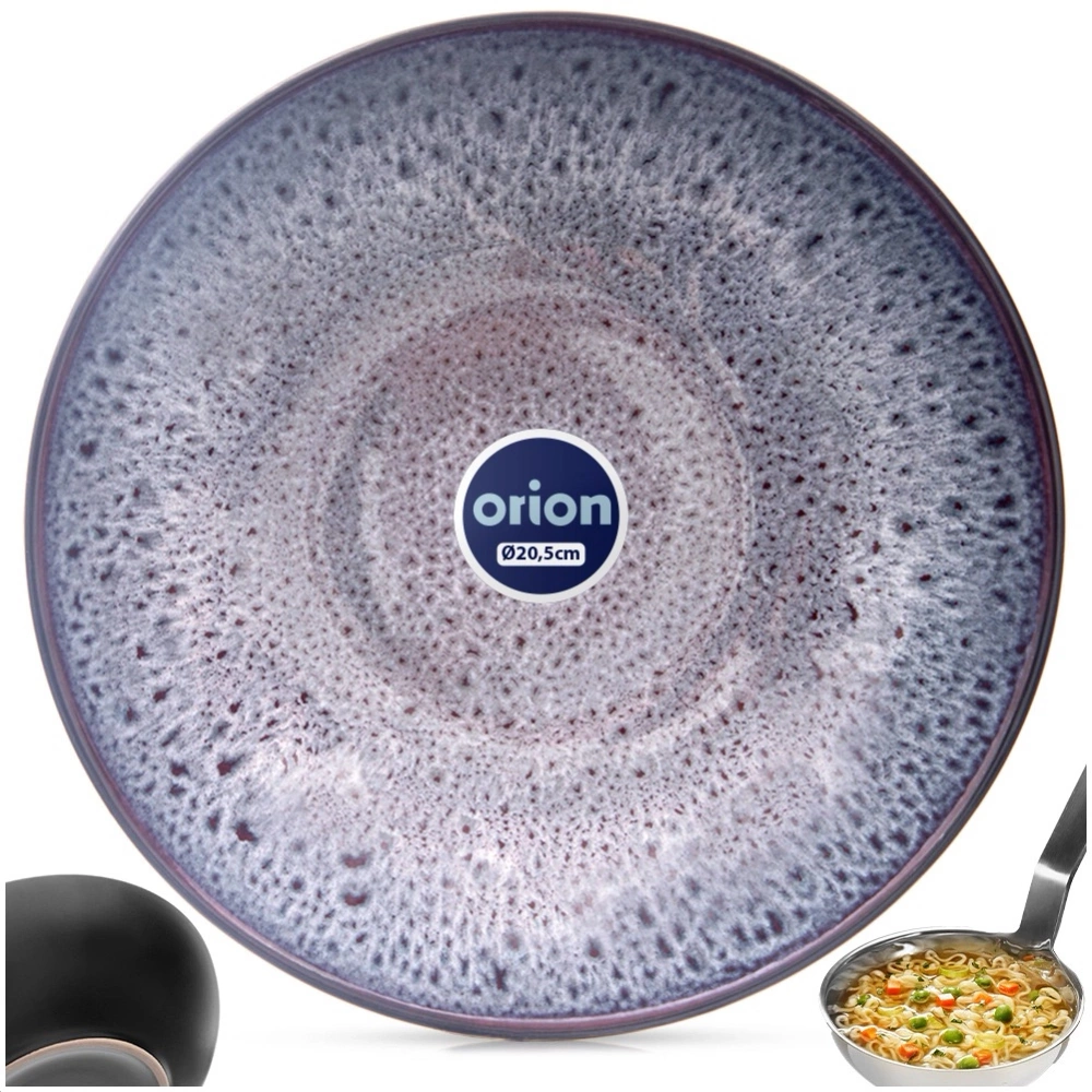 Talerz obiadowy głęboki ceramiczny fioletowy GLAZE 20,5 cm, 900 ml
