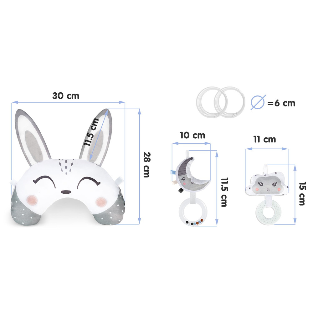 Poduszka z grzechotką i gryzakiem do mat 