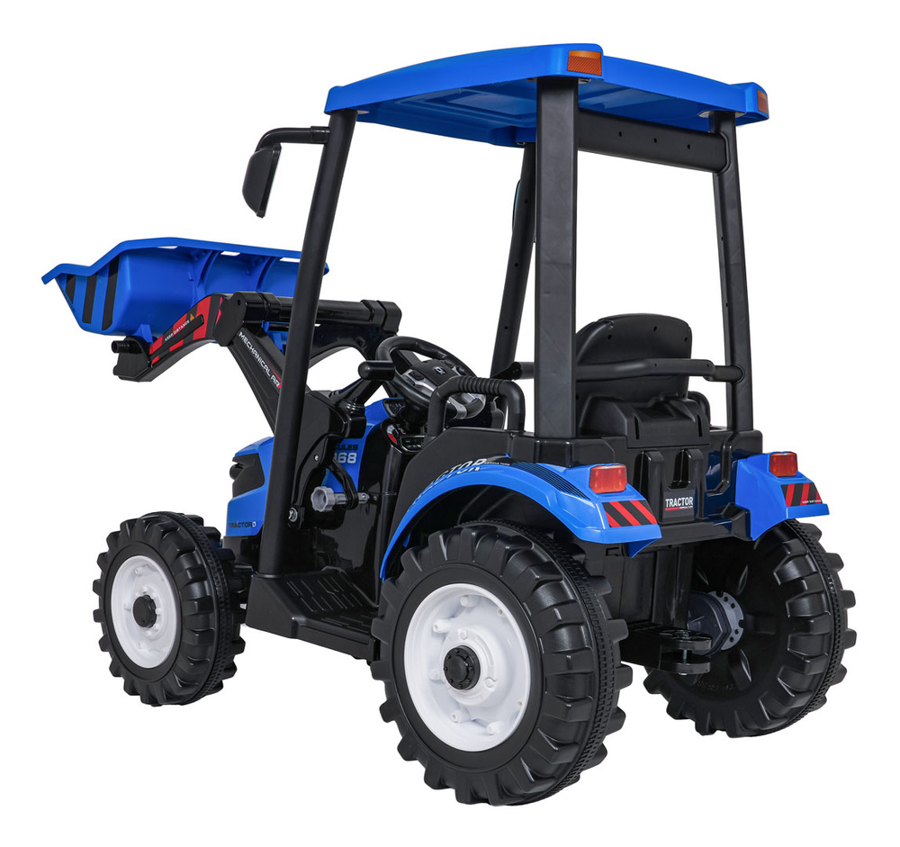 Pojazd MEGA Traktor D68 Z Przyczepką Niebieski