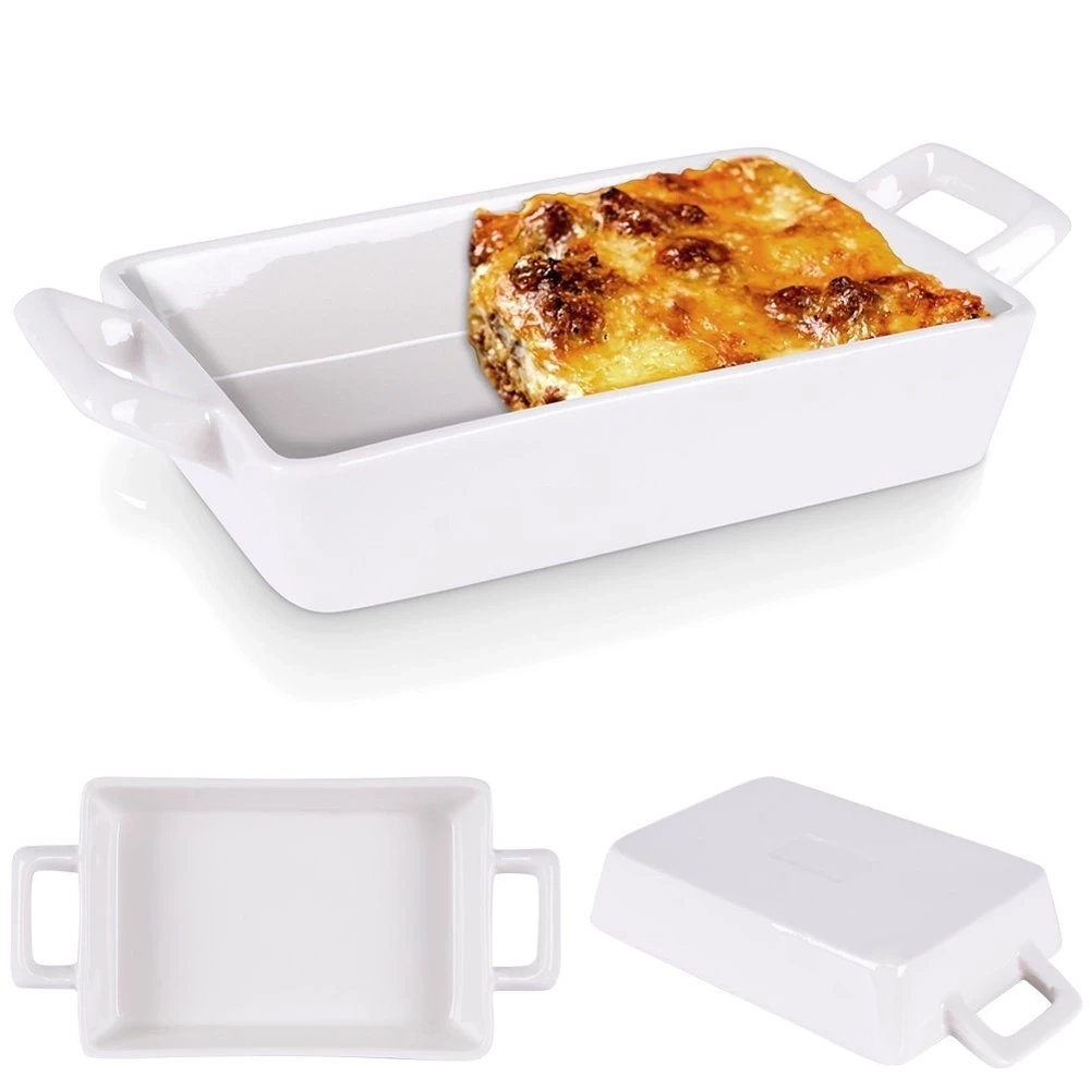 Naczynie żaroodporne porcelanowe białe 20x10x4 cm, 300 ml