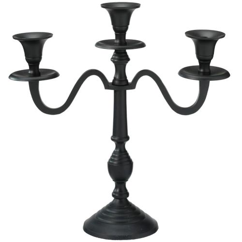 Świecznik kandelabr czarny 3-ramienny 30 cm