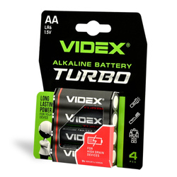 Bateria alkaliczna Turbo VIDEX LR6T/AA 4 szt. Blister