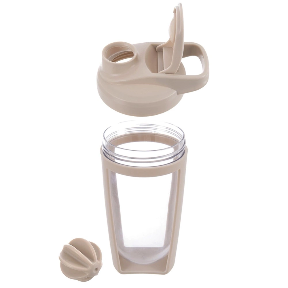 Shaker treningowy z kulką tritan beżowy szczelny 700 ml