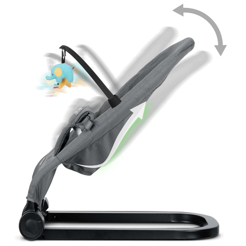 Leżaczek bujaczek z zabawkami - szary