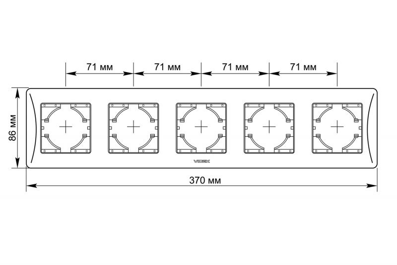 Ramka 5-krotna pozioma czarna grafit VIDEX BINERA