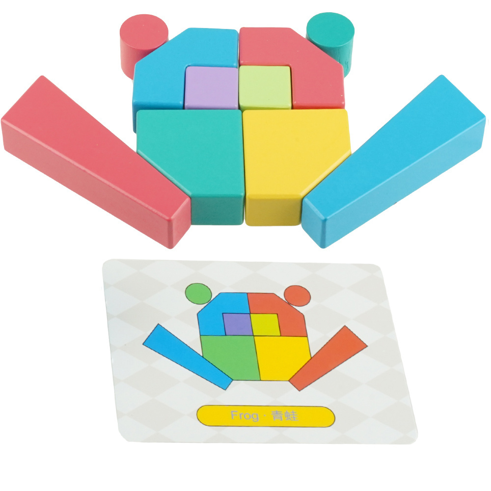 Duże drewniane klocki Sorter mozaika geometryczna układanka