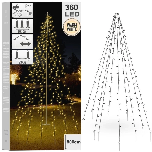Lampki choinkowe 360 LED na maszt