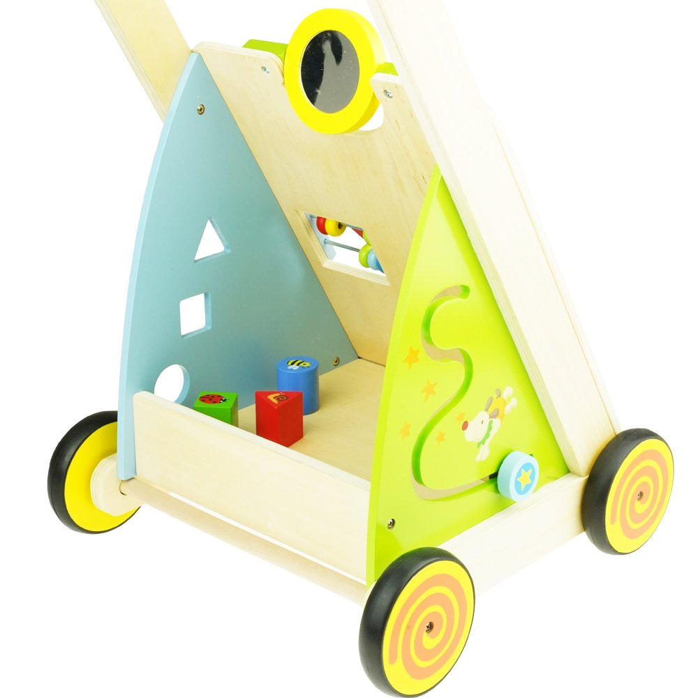 Pchacz chodzik drewniany sorter liczydło klocki edukacyjny 