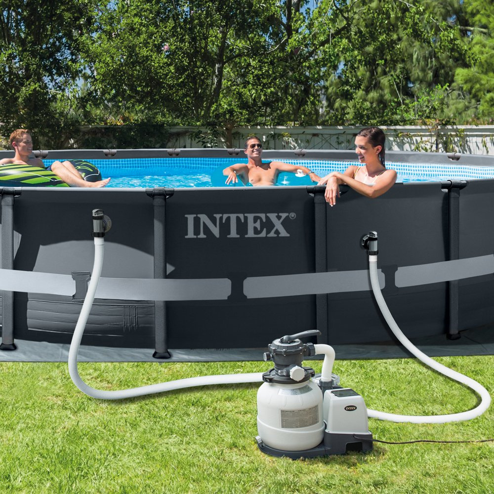 Pompa filtrująca piaskowa z generatorem chloru o wydajności 10000 l/h INTEX 26680 + piasek 50kg