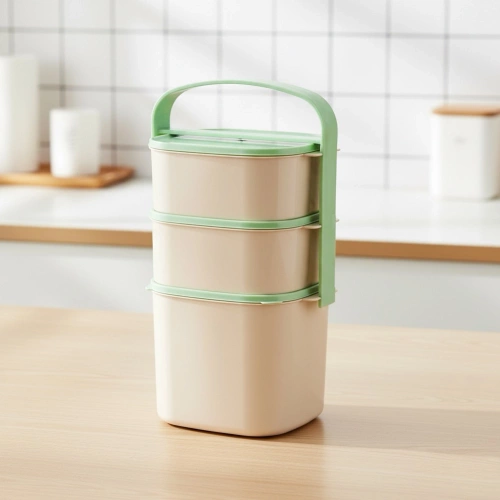 Menażka obiadowa plastikowa 3-poziomowa 2l, 2x1,15 l