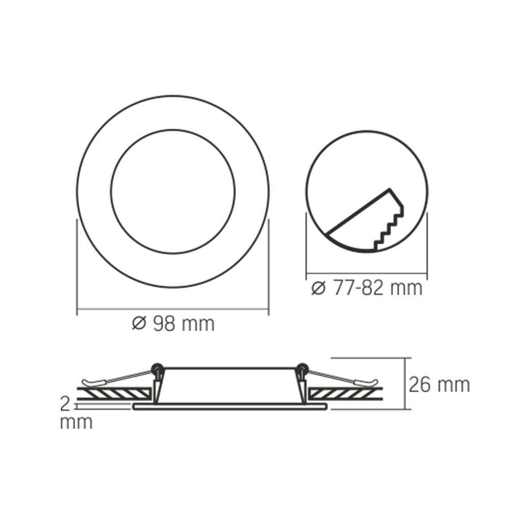 Oprawa oświetleniowa LED typu downlight VIDEX-DOWNLIGHT-LED-DLBR-044-4W-NW