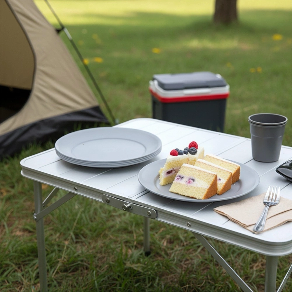 Talerze deserowe plastikowe szare SANDY 20,5 cm 6 szt.