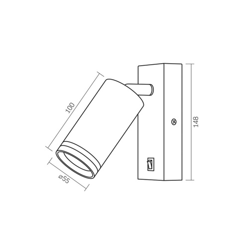 Oprawa punktowa Lampa Ścienna Kinkiet Videx 1x GU10 Czarna KENT