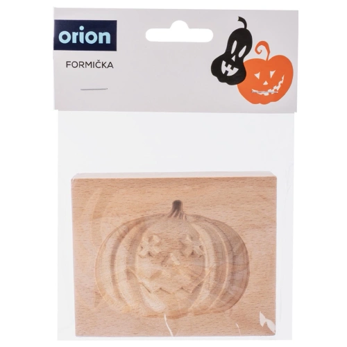 Foremka do ciastek drewniana Halloween dynia 10x8 cm