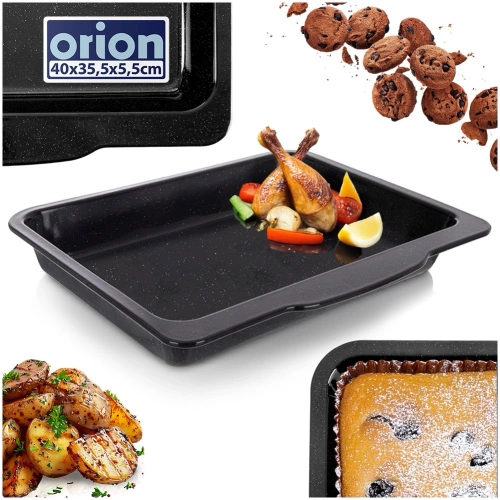 Blacha do pieczenia emaliowana prostokątna głęboka 40x35,5x5 cm