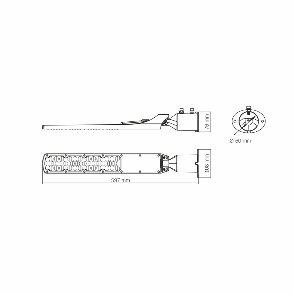 Lampa uliczna LED VIDEX IP65 mocna 100W 10000Lm 5000K AC 180-265V