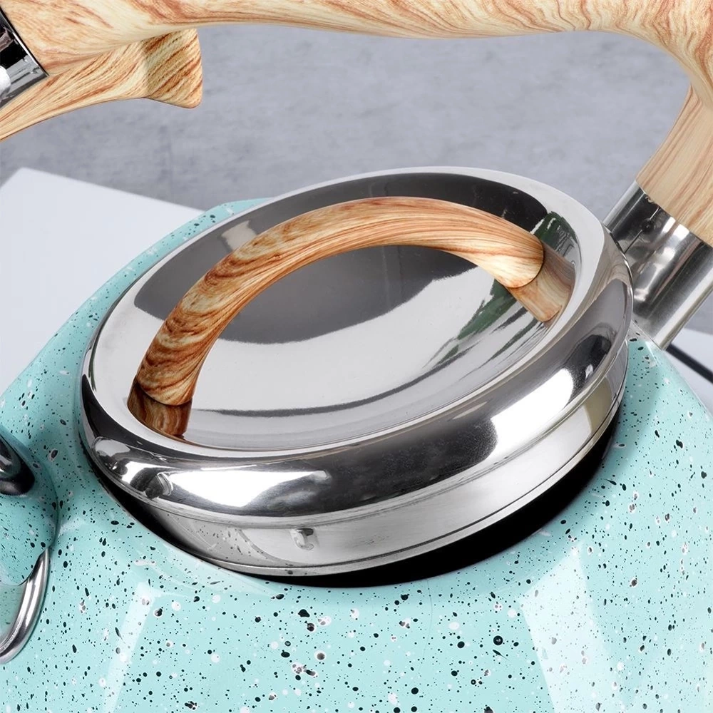 Czajnik z gwizdkiem emaliowany niebieski 3 l