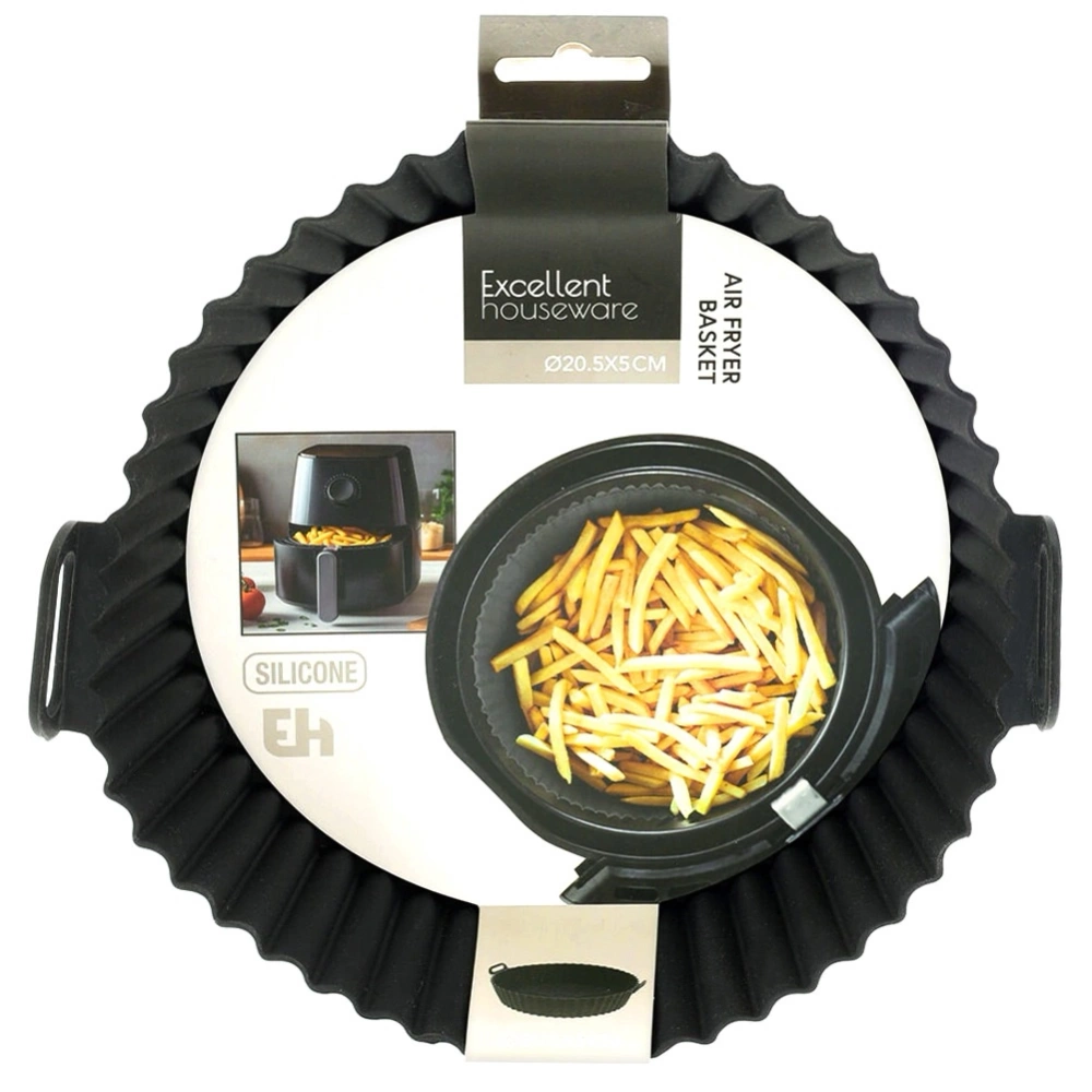 Wkład do frytkownicy Air Fryer beztłuszczowej silikonowy czarny 20,5 cm