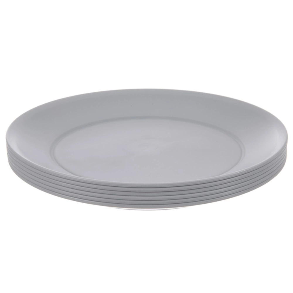 Talerze deserowe plastikowe szare SANDY 20,5 cm 6 szt.