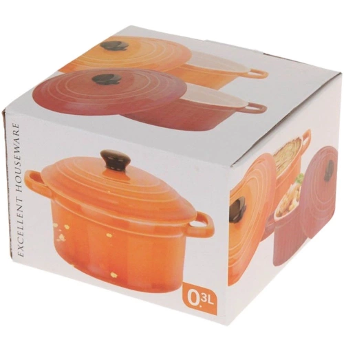 Miseczka do zapiekania porcelanowa z pokrywką 300 ml