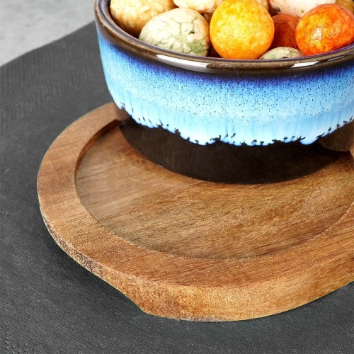 Miseczki na przekąski ceramiczne na tacy 29,5 cm 3 szt.