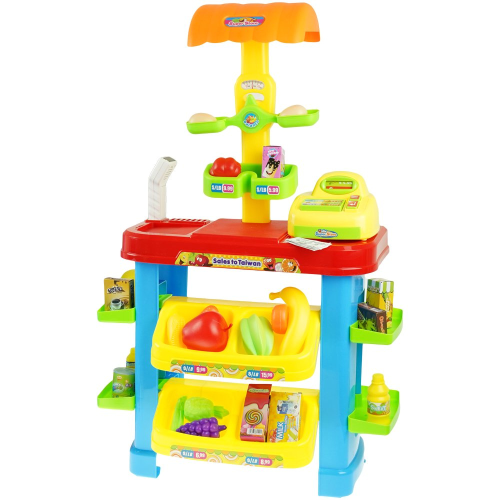 Supermarket Sklep z kasą Wózek Zakupy akcesoria skaner OUTLET