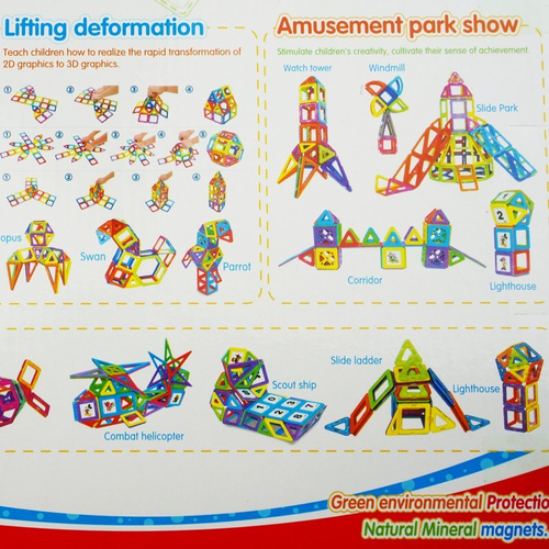 Klocki konstrukcyjne magnetyczne układanka płytki kolorowe półprzeźroczyste 24 szt
